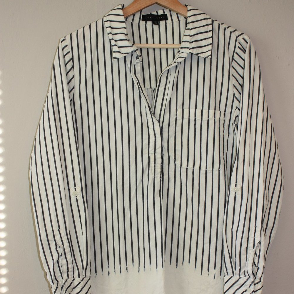 Sanctuary Dip Dye Vertical Stripe Tunic Shirt
